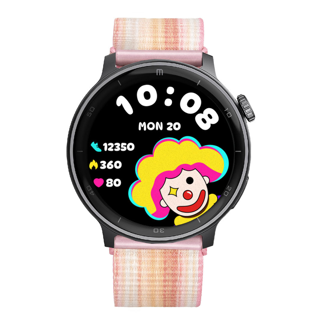 VELCRO_ROSA_CLARO_NEGRO RELOJ T8 NEGRO + PULSERA VELCRO ROSA TONOS CLAROS BLANCOS - Imagen 1