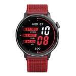 RELOJ T8 NEGRO + PULSERA VELCRO ROJO