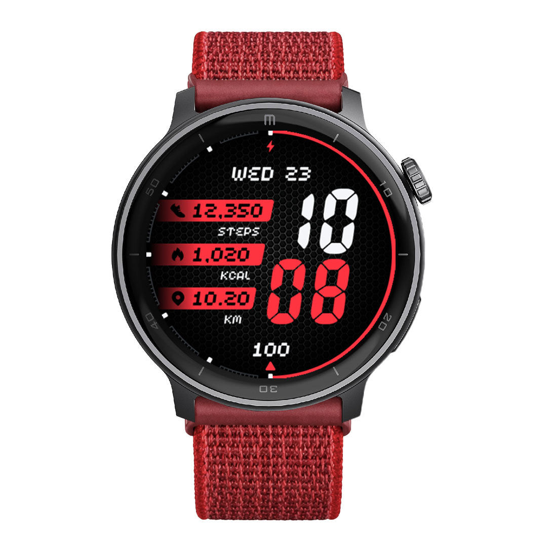 Velcro_Rojo_NEGRO RELOJ T8 NEGRO + PULSERA VELCRO ROJO - Imagen 1